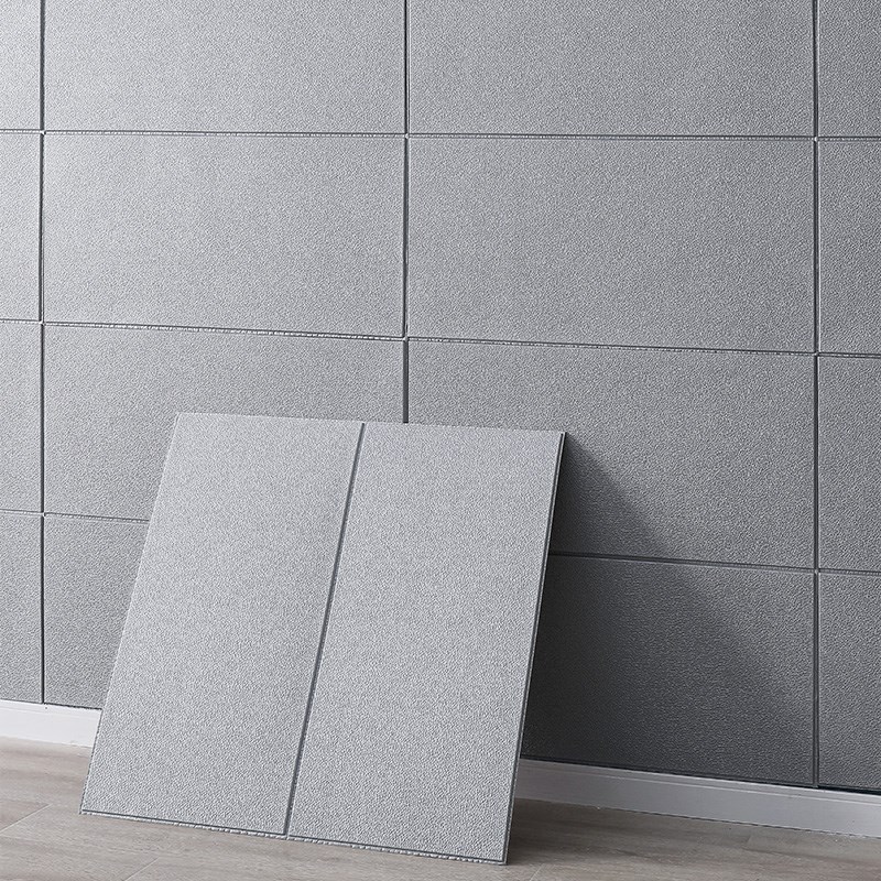 墙纸自粘防水防潮卧室客厅背景墙面翻新贴麻布纹灰色防撞遮丑壁纸