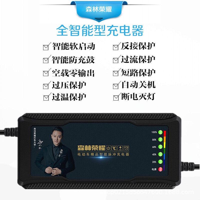 【新款高端数显】通用自动断电电动车充电器电瓶48V60V72
