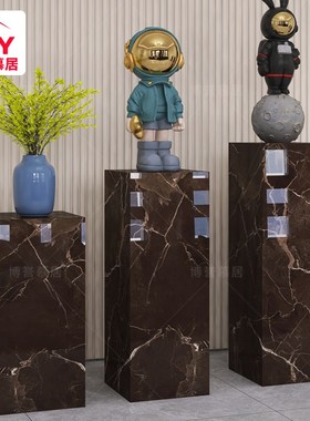 大理奢石架底座客展厅玄关增高摆台酒店装饰立柱岩板架