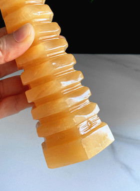 天然玉石雕刻 黄玉文昌塔9层层客厅办公室书房桌面装饰礼品