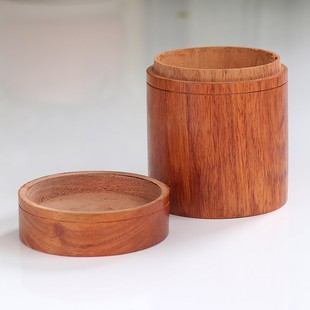 素面圆形盘香盒 便携式实木木质香粉盒 越南沉香香用道具