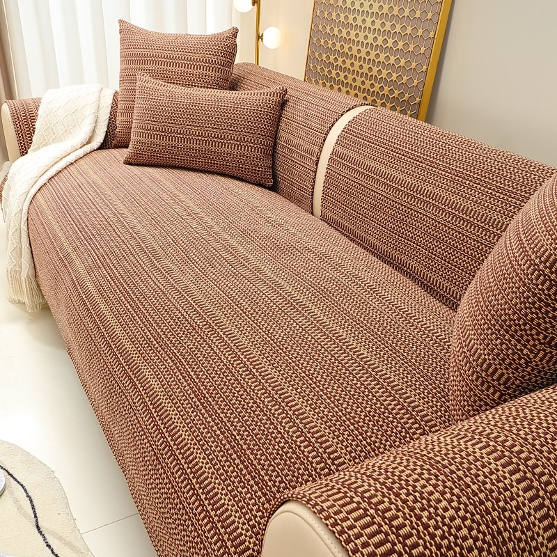 沙发垫棉季通用棉麻布料沙发罩格子垫布坐垫盖布扶手靠背盖巾