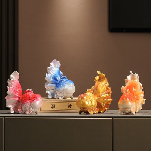 年年余客厅电视柜酒柜办公室玄关饰品招财乔迁新居礼品鱼