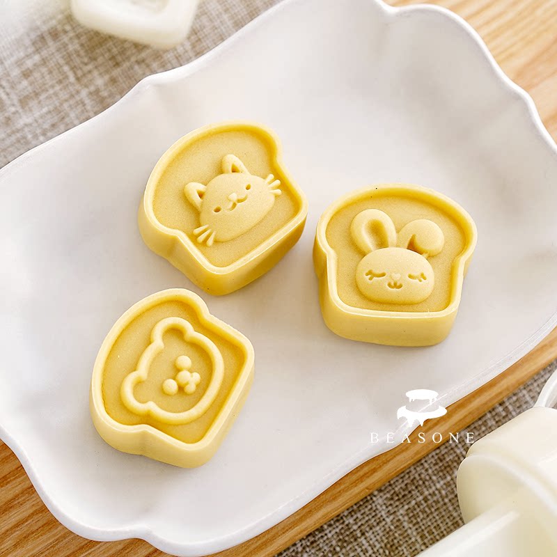 中秋月饼模具卡通糕桃广式手压
