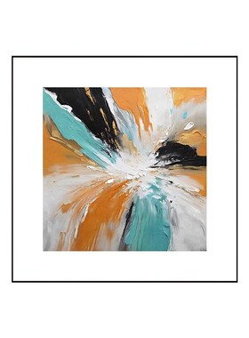 抽象肌理油画饭厅装饰画现代客厅沙发背景墙挂画橙色壁画