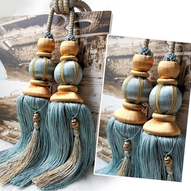 欧式窗帘扣挂球流苏装饰品绑带挂钩一对捆绑绳子扎带束带现代