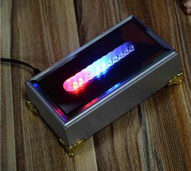 长方形发光底座七彩白灯两灯光水晶貔貅玉器展示架长条