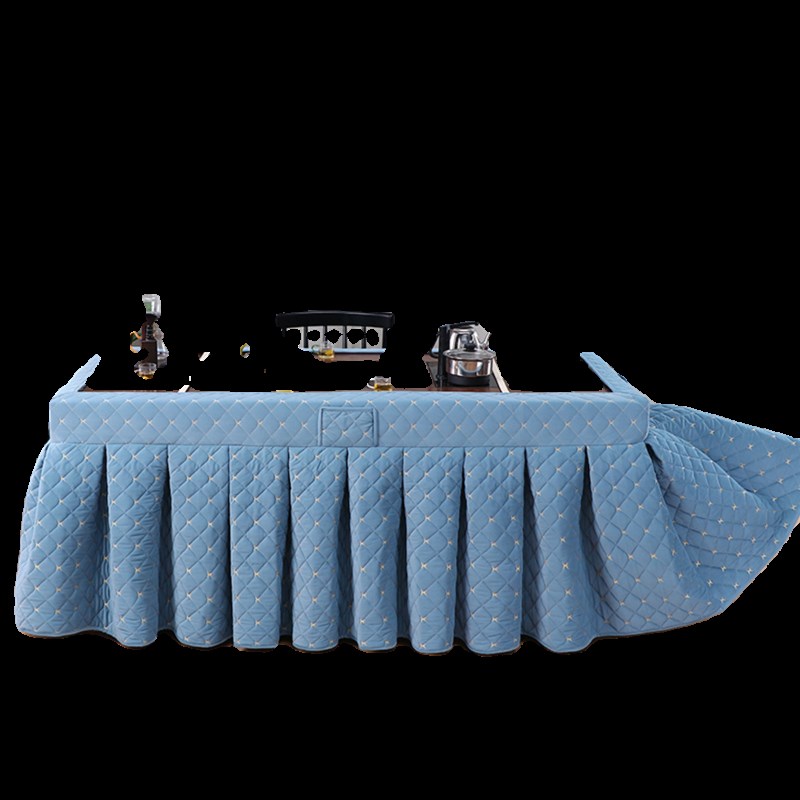 定制茶桌烤火桌罩长方形美甲桌办公桌取暖桌布冬季加厚电暖炉罩