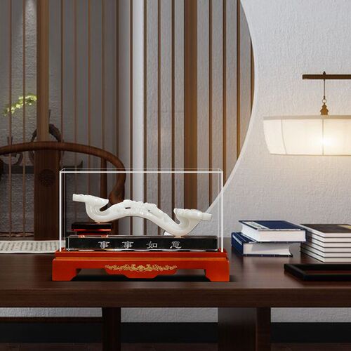 玉如意事事如意天然玉石家居客厅玄关酒柜装饰品乔迁新居礼品