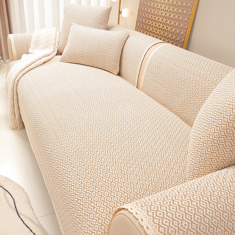 沙发垫棉季通用棉麻布料沙发罩格子垫布坐垫盖布扶手靠背盖巾