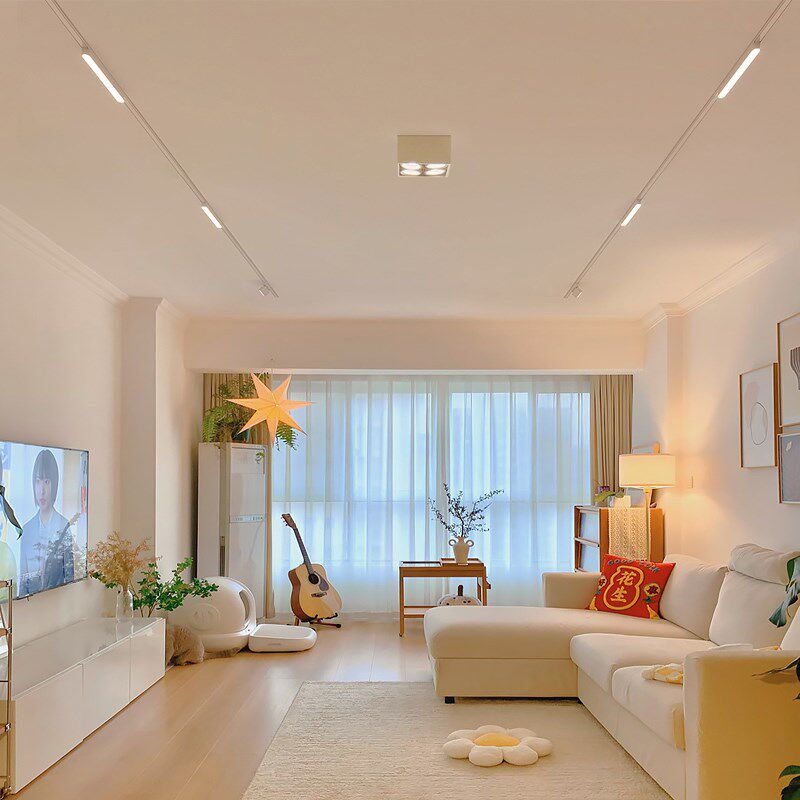 至御超薄明装磁吸轨道灯设计餐无边框嵌入式客厅别墅无灯,家装灯饰光源,轨道磁吸灯,淘宝优惠券,粉丝福利购,淘宝优惠卷