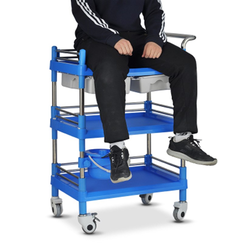 B美容推车锈钢小推车三层车塑钢塑料器械台换药车仪器工具车