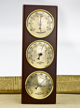 大气压力表温度计湿度计晴雨表时间表挂式百瑞