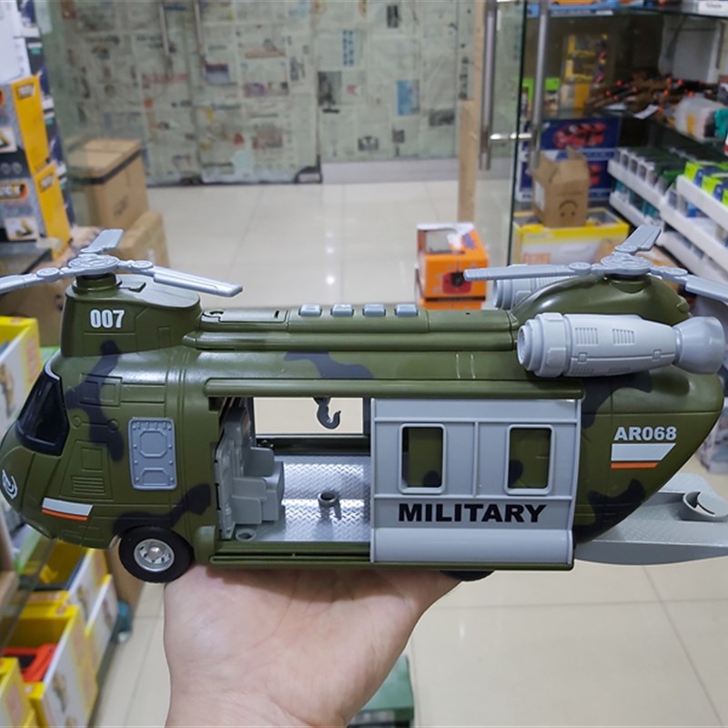 儿童军事救援飞机惯性车开门会讲故事飞鹰运输机音乐男孩2岁