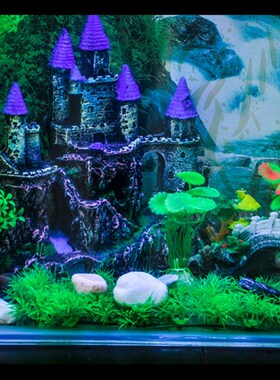 城堡别墅鱼缸造景水族装饰用品房子假山树脂工艺品