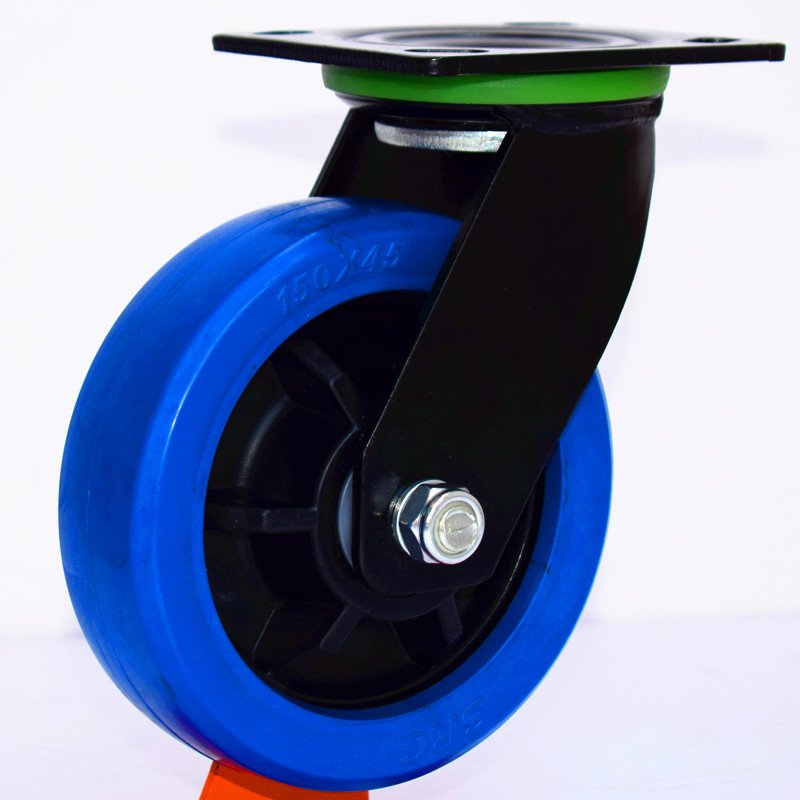 向荣脚轮 5  寸重型高弹橡胶轮静音万向轮定向轮RC风火刹车轮