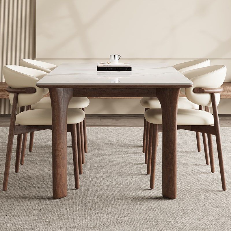 德利丰实木岩板餐桌色高端新中古风全托长方形饭桌子,住宅家具,岩板餐桌,淘宝优惠券,粉丝福利购,淘宝优惠卷