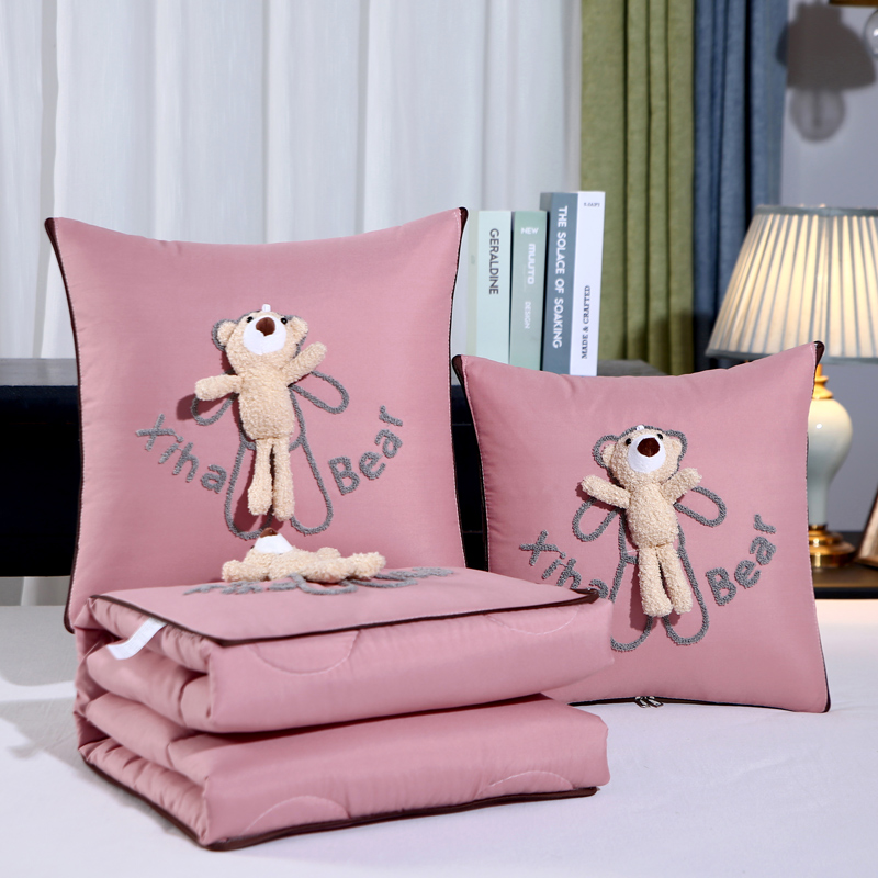 抱枕被子两用沙发办公室磨毛靠枕汽车载午睡空调被二合一四季通用