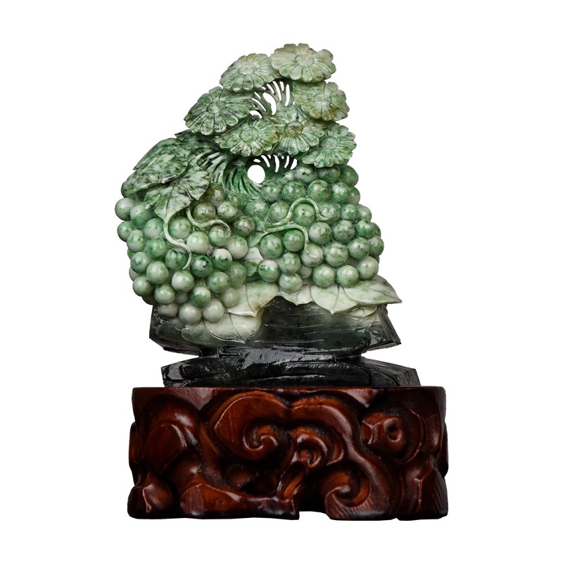 天然独山玉手工精雕貔貅花篮硕果累累送礼佳品寓意好玄关摆件复检