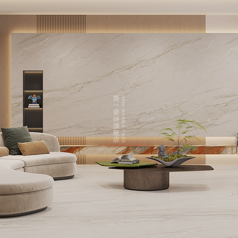 简一瓷砖电视背景墙22新款大理石暖色客厅防滑地板砖 春序