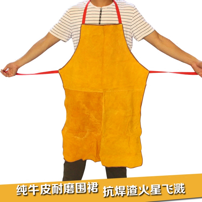 牛皮电焊焊工围裙焊接防护服隔热防护围裙焊接工作服电焊纯皮皮裙
