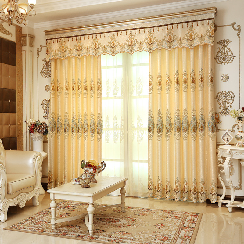 定制欧式高档豪华刺绣花窗帘成品客厅现代卧室奢华遮光窗帘布