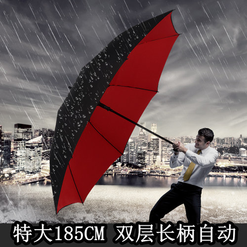 长雨伞大号男士黑色层尔夫特大直杆商务迎宾抗风加固伞