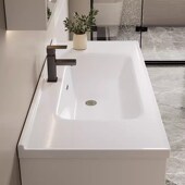 实木浴室柜洗手洗脸盆柜洗漱台陶瓷一体盆智能防水落地