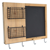 创意复古衣帽挂钩壁挂电表箱装 饰黑板留言板实木电表盒遮挡箱