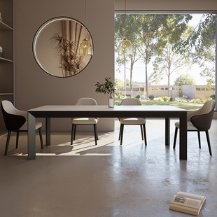 德利丰岩板餐桌大尺长方形别墅大户型办公写字餐桌书桌定制