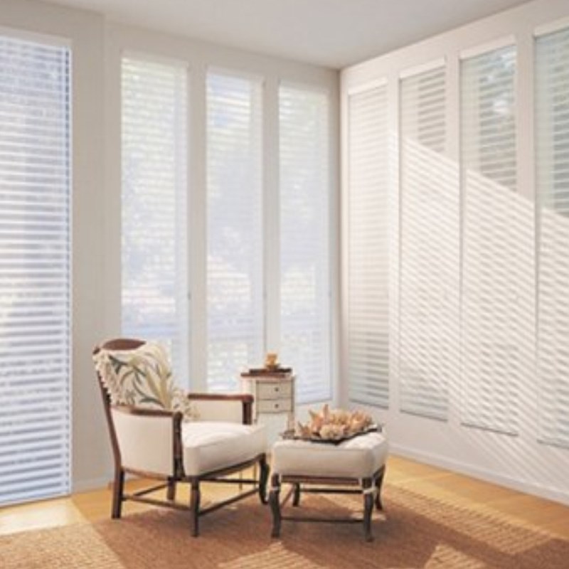 香格里拉帘柔纱帘百叶帘窗帘卷帘办公室阳台遮阳帘免打孔电动