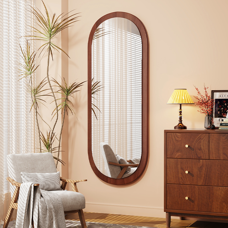 中古风家用异形全身镜女生卧室穿衣镜壁挂式大镜子贴墙自粘试衣镜