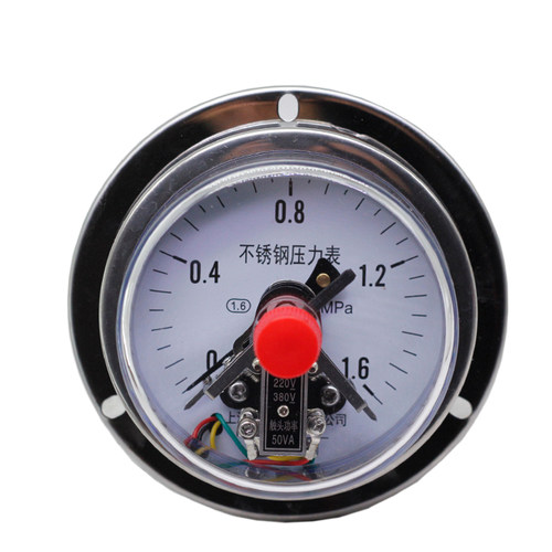 YBFXC100ZT 不锈钢电接点轴向压力表1.6 40MPA控制压力面板式耐震