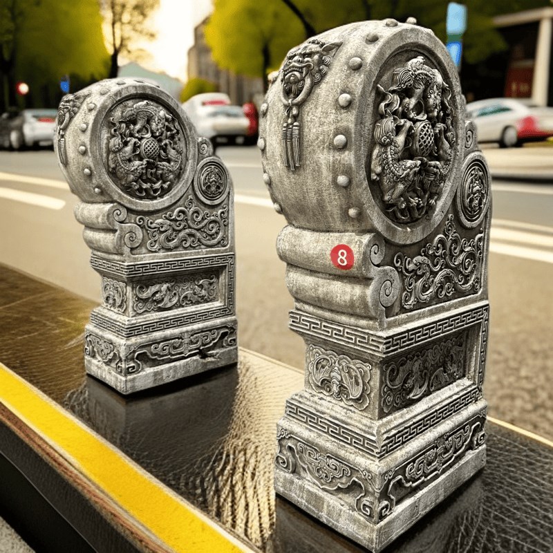 门墩抱鼓石大理石仿古做旧庭院别墅门口装饰石雕门当户对石鼓