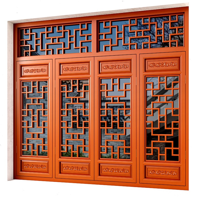 东阳木雕中式镂空花窗茶楼古建窗户装饰装修定制实木花格仿古门窗