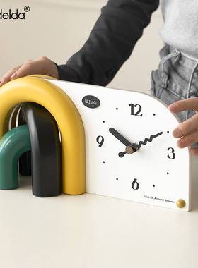 ndld法式奶油风客厅桌面办公家居玄关电视柜座钟装饰品