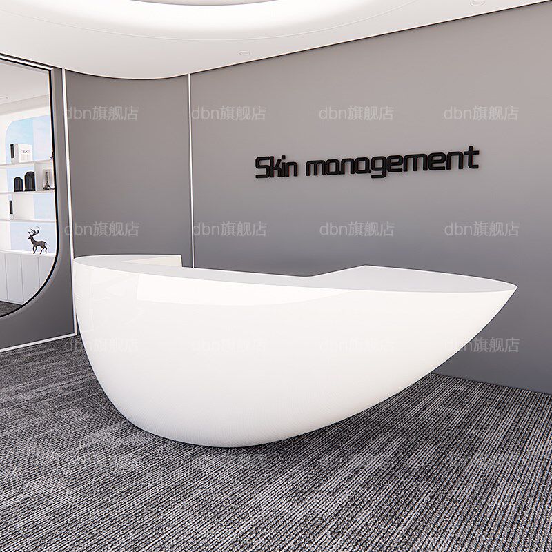 烤漆异型前台接待台办公桌医美咨询台公司形象台店铺收银台