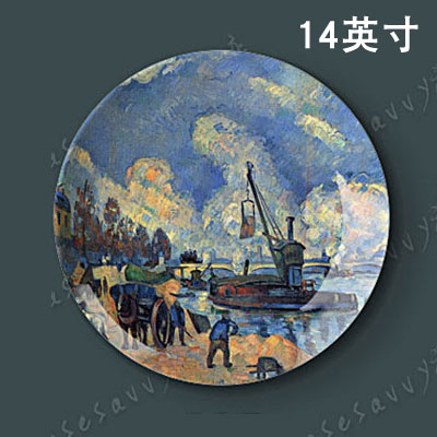 1英寸塞尚油画装饰画盘餐厅挂盘盘子墙饰摆件陶瓷盘工艺盘
