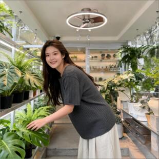 悠韵 女春夏薄款 大码 300斤宽松针织衫 胖MM显瘦慵懒圆领轻尚