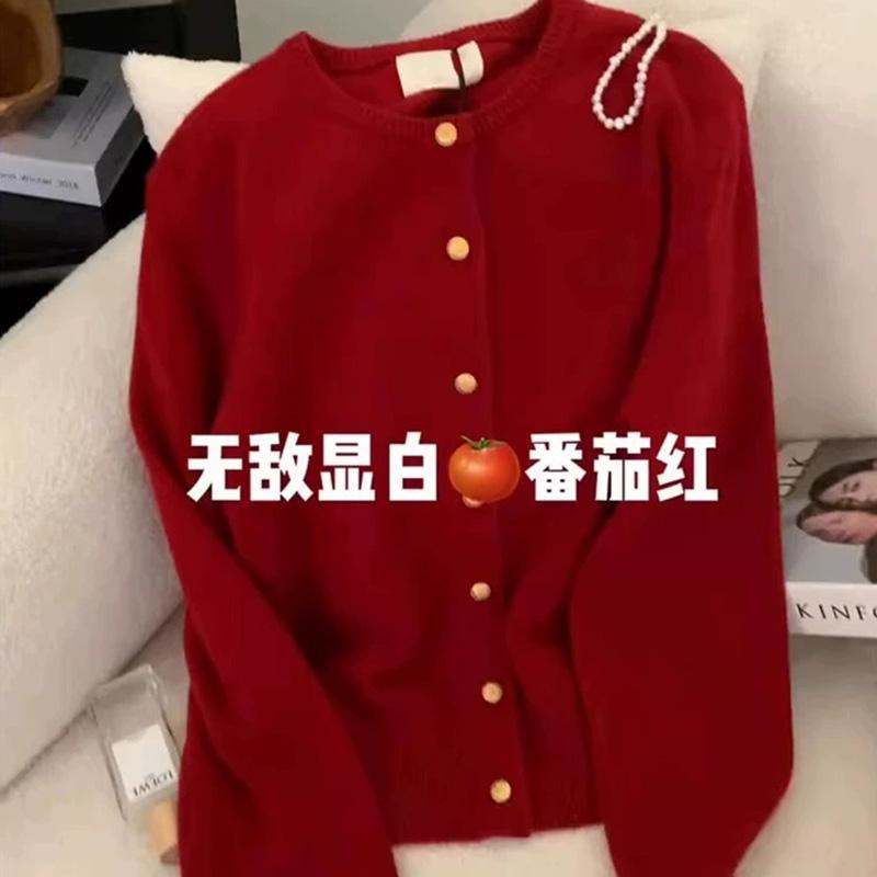 大码宽松复古开衫针织外套