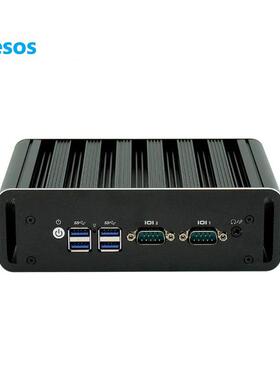 i5双网2串口J6412迷你linux无风扇工控机主机视觉自动化工业电脑