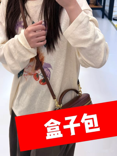 扣子  盒子包 女士手提斜挎包