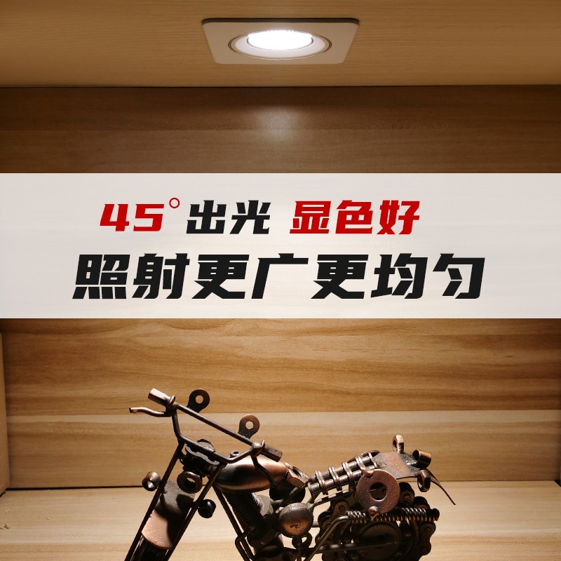 【开孔42~65】嵌入式迷你方形射灯led猫眼灯3w小孔径筒灯小斗胆灯