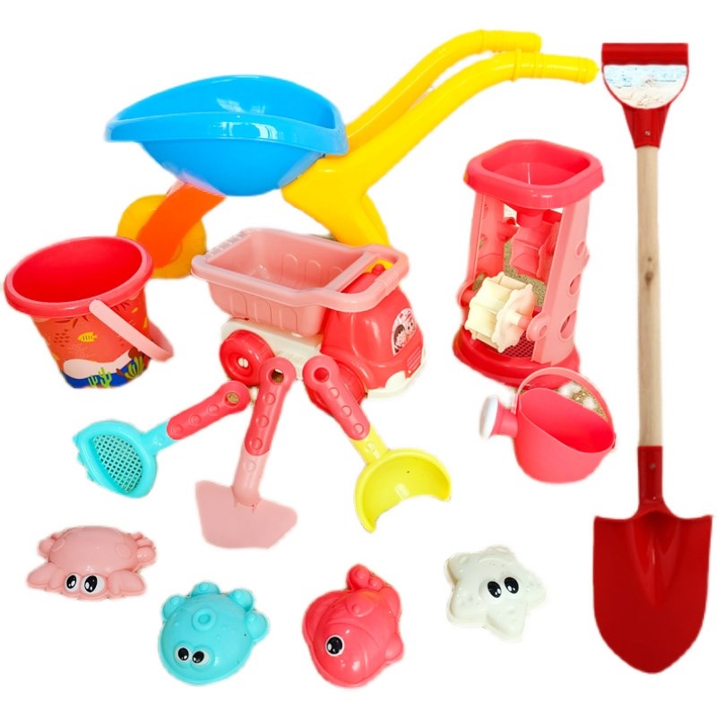 加厚沙滩玩具套装儿童沙池沙漏挖沙挖土小铲子桶决明子玩沙子工具