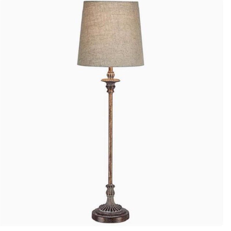 法式乡村田园农舍客厅书桌灯具卧室复古木质雕刻装饰护眼床头台灯