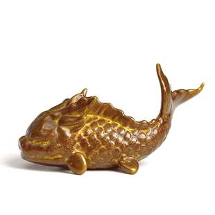 东意文房 龙鲤鱼铜镇纸小创意书镇压纸书法镇尺动物笔搁笔架