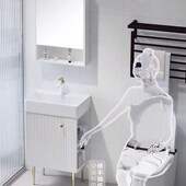 智能镜小户型浴室柜实木现代小号挂墙落地式 洗手盆柜