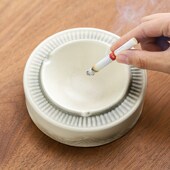 态白陶瓷烟灰缸级感肖总办公室创意客厅卧室茶桌小新烟缸