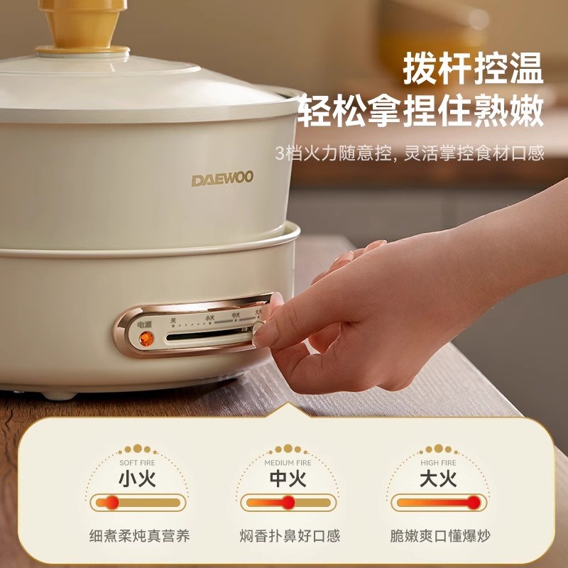 大宇电煮锅宿舍家用学生多功能一体炒锅蒸煮泡面锅一人食小型火锅