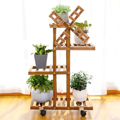 阳台多肉花架子室内客厅多层防腐木质盆栽植物吊兰落地花盆架